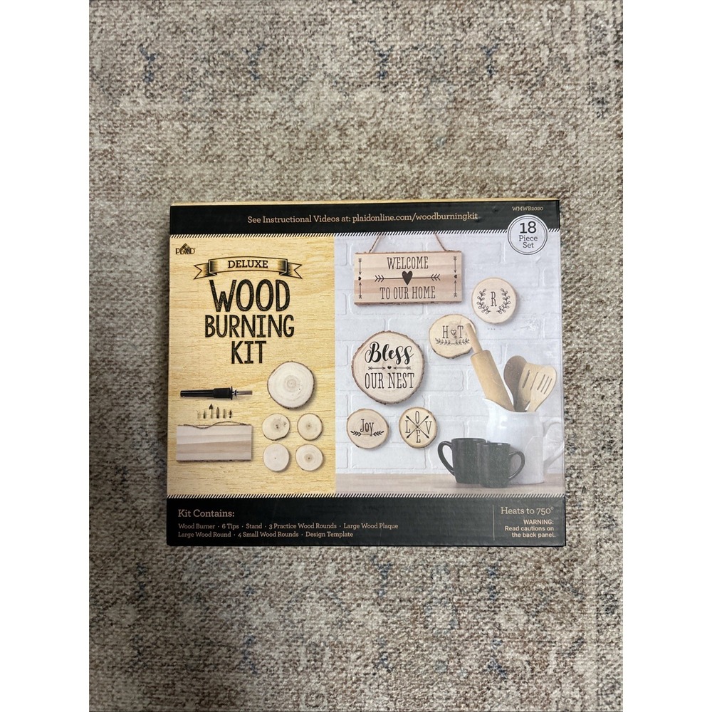 NEW - Plaid Deluxe Wood Burning Kit‎ - 18 Pieces